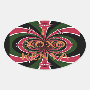 Adesivo Oval Viagem Queniano - Hugs & Kisses Design