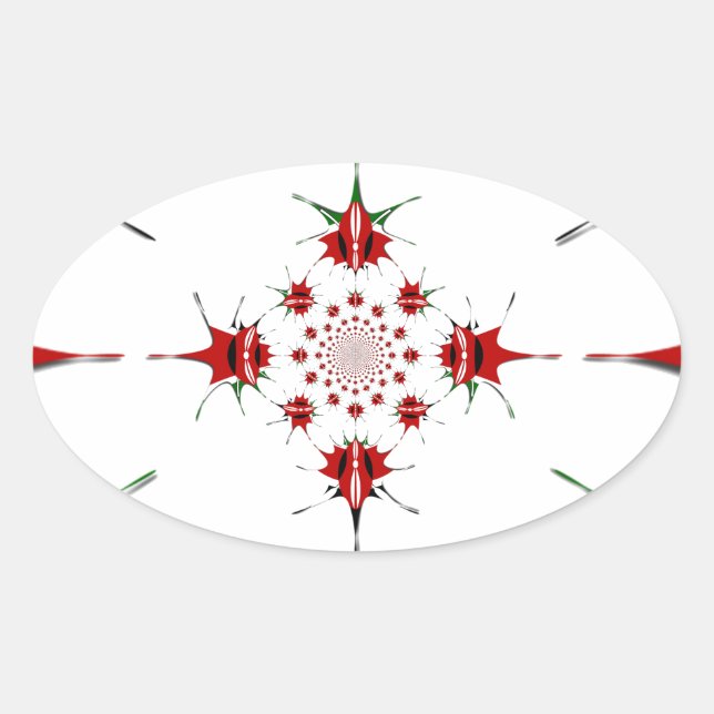 Adesivo Oval Vibrante República do Quênia Sinalizador protetor  (Frente)