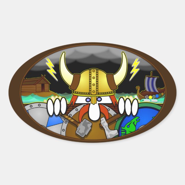 Adesivo Oval Viking Kilroy Oval Sticker (Frente)