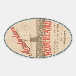 Adesivo Oval vinheta Amesterdã