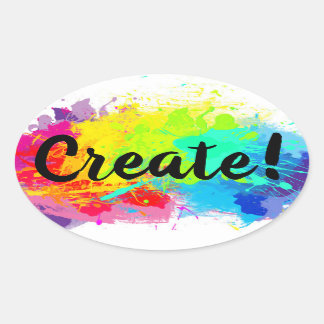 Adesivo Oval Vinheta brilhante com tintas para pulverizadores