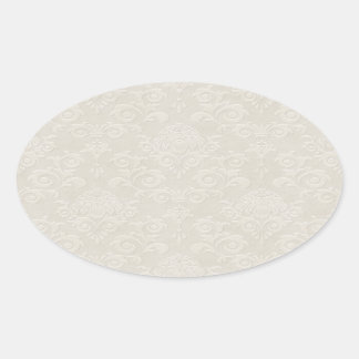 Adesivo Oval Vinheta Brocade de Marfim