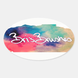 Adesivo Oval Vinheta Brushes do Bri
