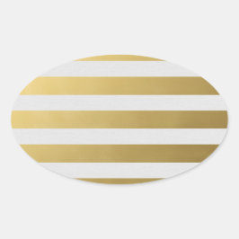 Adesivo Oval Vinheta com ouro