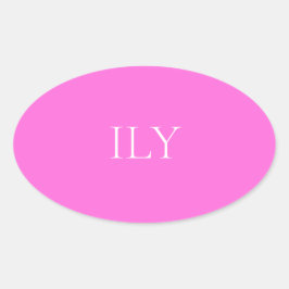 Adesivo Oval Vinheta Cor-de-Rosa Elegante