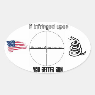 Adesivo Oval Vinheta de arma Pro #1