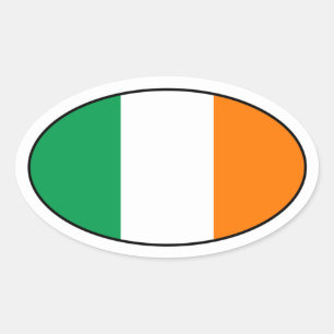 Adesivo Oval Vinheta de bandeira da Irlanda