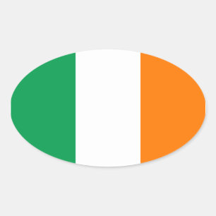 Adesivo Oval Vinheta de bandeira da Irlanda