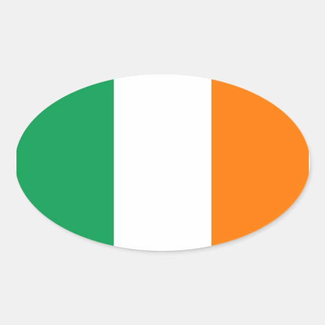 Adesivo Oval Vinheta de bandeira da Irlanda (Frente)