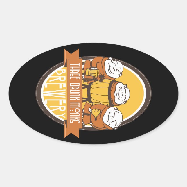 Adesivo Oval Vinheta de cerveja (Frente)