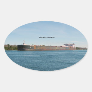 Adesivo Oval vinheta de Indiana Harbor
