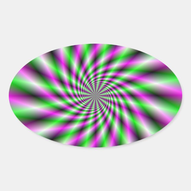 Adesivo Oval Vinheta de Oval da Roda Neon Spinning (Frente)