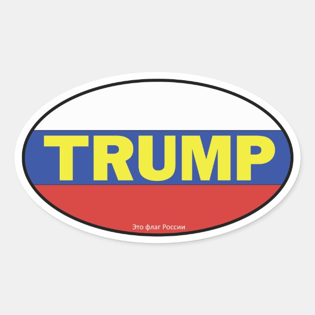 Adesivo Oval Vinheta de Oval de Trump (Frente)