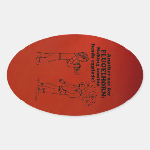 Adesivo Oval Vinheta de Oval Explosiva Zombie Explosiva do Plug