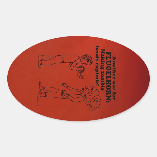 Adesivo Oval Vinheta de Oval Explosiva Zombie Explosiva do Plug (Frente)