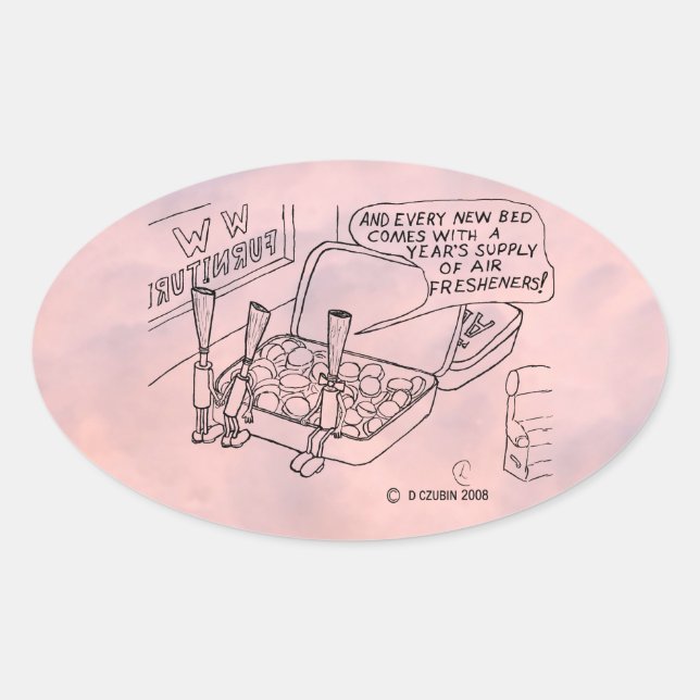 Adesivo Oval Vinheta de Oval Mint Bed (Frente)