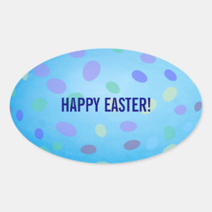 Adesivo Oval Vinheta de Ovos Coordenada para Bolsas de Favor de
