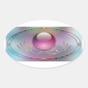 Adesivo Oval Vinheta de Ovos de Páscoa