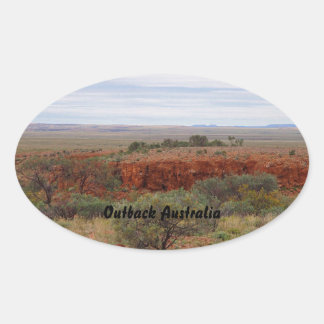Adesivo Oval Vinheta de paisagem australiana