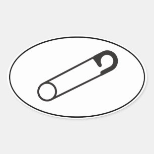 Adesivo Oval Vinheta de pino de segurança fechada   Apoio   All