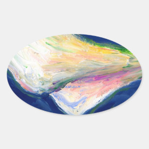 Adesivo Oval Vinheta de pintura de Flor Lily "Tuxedo Cuff"