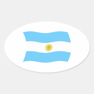 Adesivo Oval Vinheta de Sinalizador Argentina