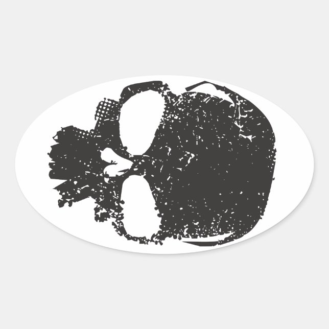 Adesivo Oval Vinheta Delta Skull (Frente)