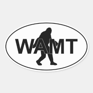 Adesivo Oval Vinheta do logotipo quadrado do Team WAMT