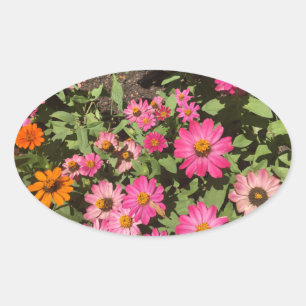 Adesivo Oval Vinheta Flor