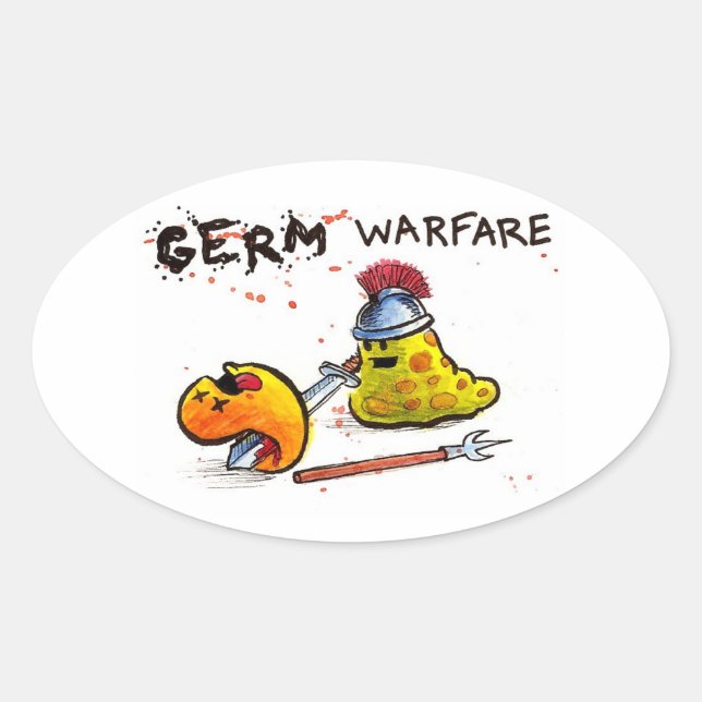 Adesivo Oval Vinheta Germ Warfare (Frente)
