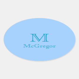 Adesivo Oval Vinheta - Monograma com Nome 3