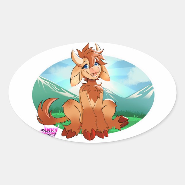 Adesivo Oval Vinheta moo (Frente)