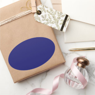 Adesivo Oval Vinheta Oval Azul Meia-Noite