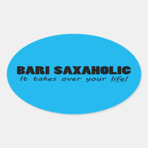 Adesivo Oval Vinheta Oval Bari Saxaholic Life