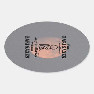 Adesivo Oval Vinheta Oval Bari Saxes Proibida