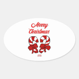 Adesivo Oval Vinheta Oval Candy de Natal