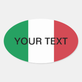 Adesivo Oval Vinheta oval com bandeira italiana | Pavilhão da I