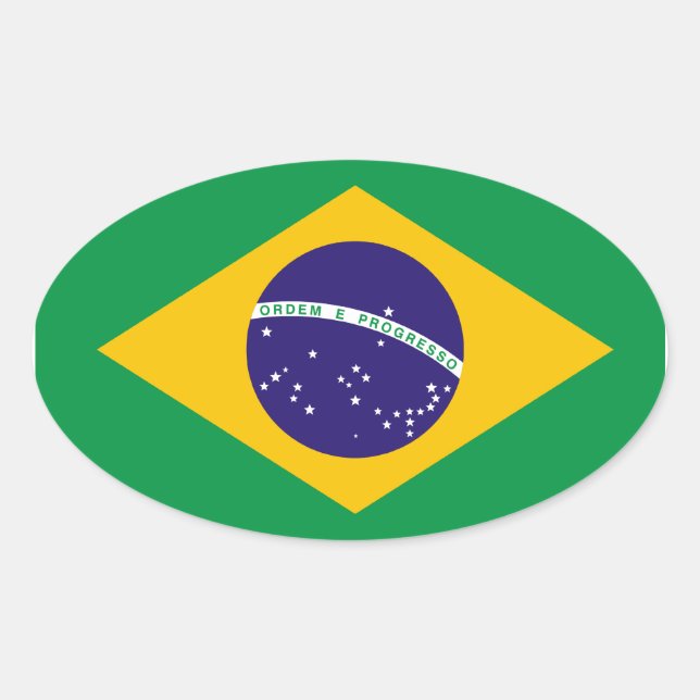 Adesivo Oval Vinheta Oval com Sinalizador Brasil (Frente)
