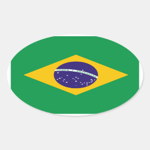 Adesivo Oval Vinheta Oval com Sinalizador Brasil