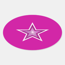 Adesivo Oval Vinheta oval, cor-de-rosa, Star