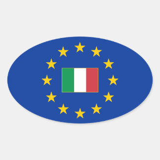 Adesivo Oval Vinheta Oval da União Europeia Itália