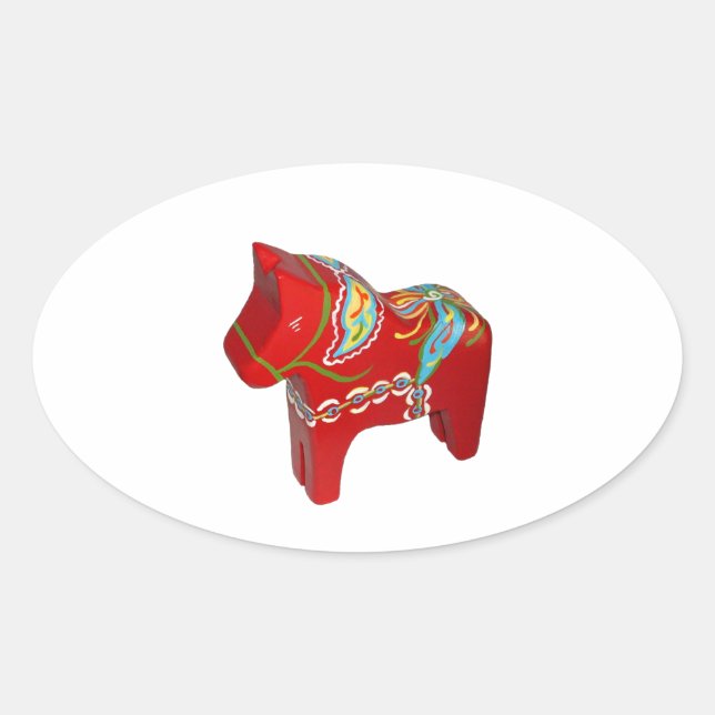 Adesivo Oval Vinheta Oval Dala Horse Chunky (Frente)