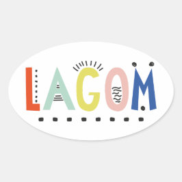Adesivo Oval Vinheta Oval das Cores de Lagom