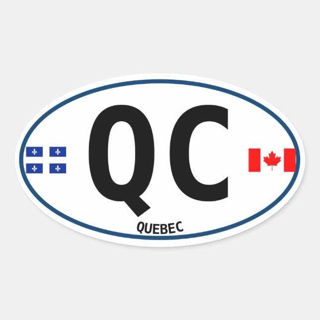 Adesivo Oval Vinheta Oval de Estilo Euro do Quebec (Frente)