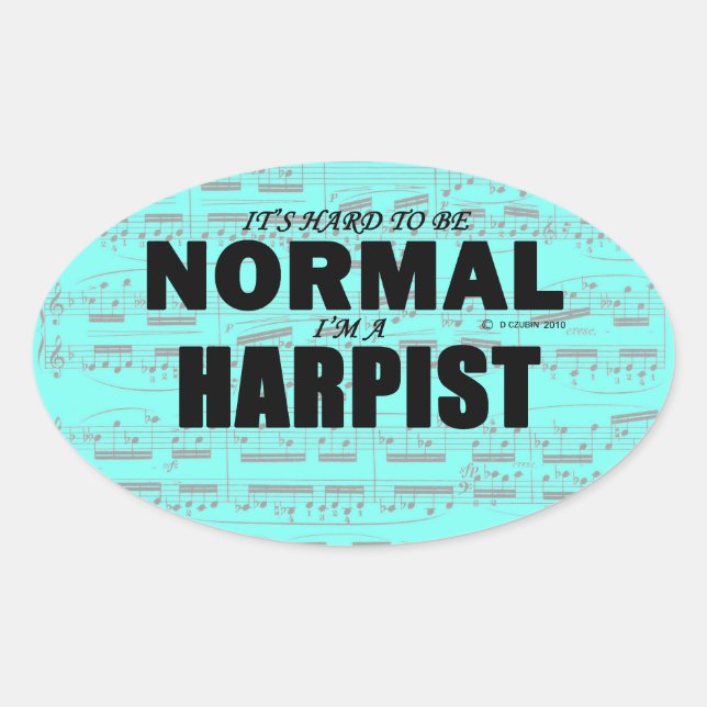 Adesivo Oval Vinheta Oval de Harpist Normal (Frente)