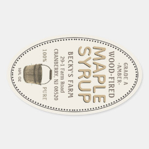 Adesivo Oval Vinheta Oval do Balde Sap do Xarope Xarope