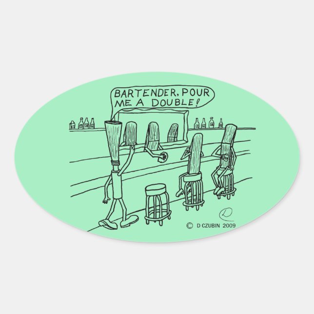 Adesivo Oval Vinheta Oval do Bar Reed (Frente)