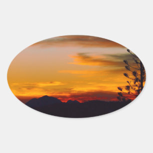 Adesivo Oval Vinheta oval do protetor solar do Mt Wheeler