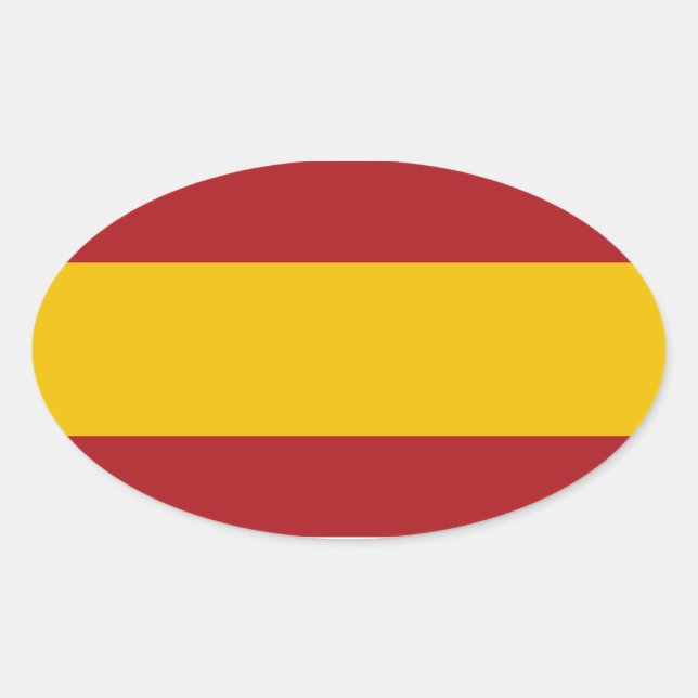 Adesivo Oval Vinheta Oval do Sinalizador de espanha (Frente)
