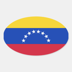 Adesivo Oval Vinheta Oval do Sinalizador Venezuela